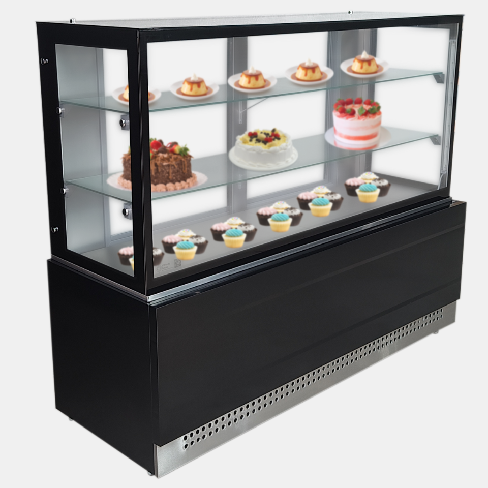 Vitrine refrigerada Linha Prime 1,50m para bolos e doces