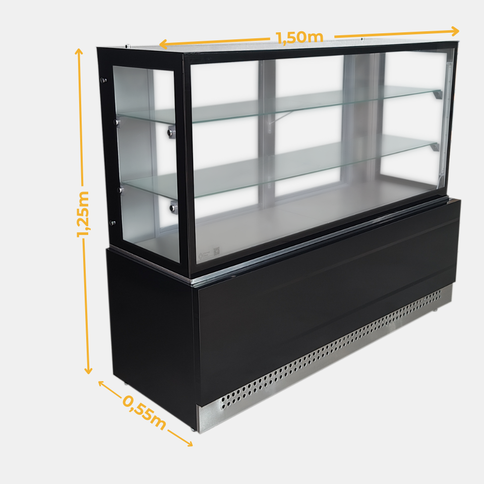 Medidas da vitrine refrigerada Linha Prime 1,50m