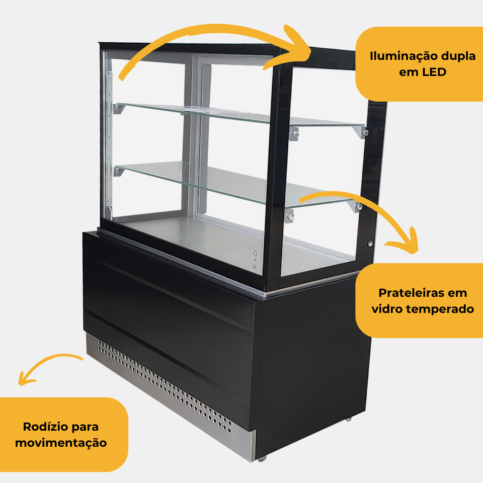 Informações da vitrine Seca Linha Prime 1,00m