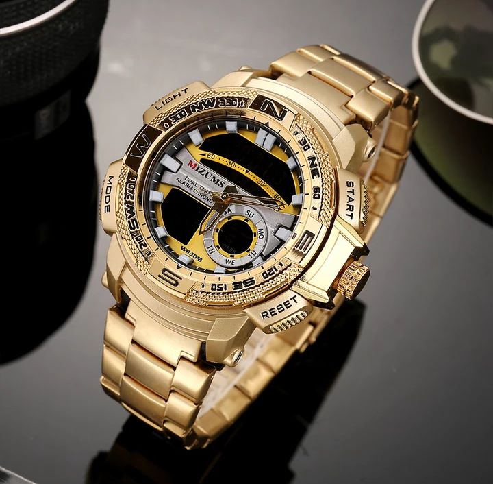 Relógio Mizums Ouro digital e analógico - Magnata Relógios e Acessórios,  onde você encontra relógios e acessórios por preços incríveis.