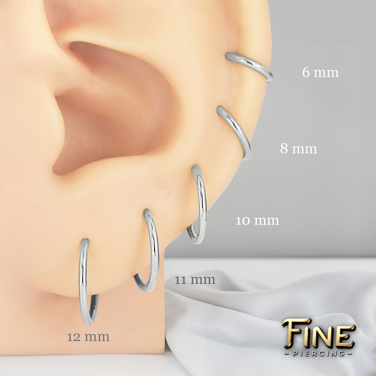 Piercing de Orelha Argola de Titânio Segmento Clicker - Fine Piercing