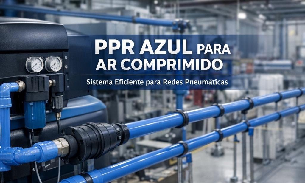 Sistema PPR Azul para ar comprimido instalado em indústria