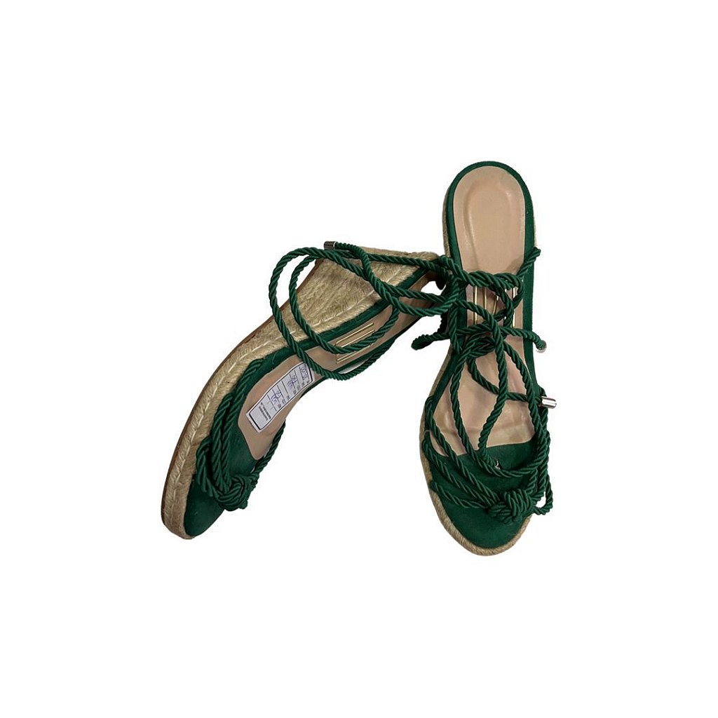 Sandália UZA Feminina Verde - NovoDnovo Brechó Online e Consumo Inteligente