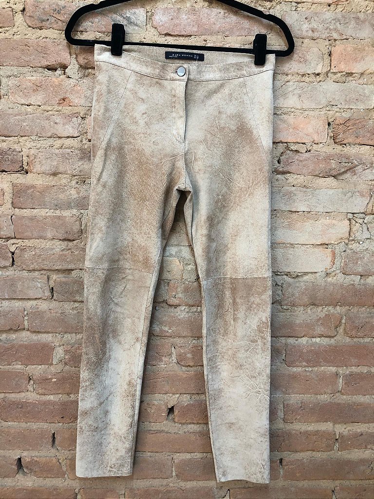 calça de couro zara