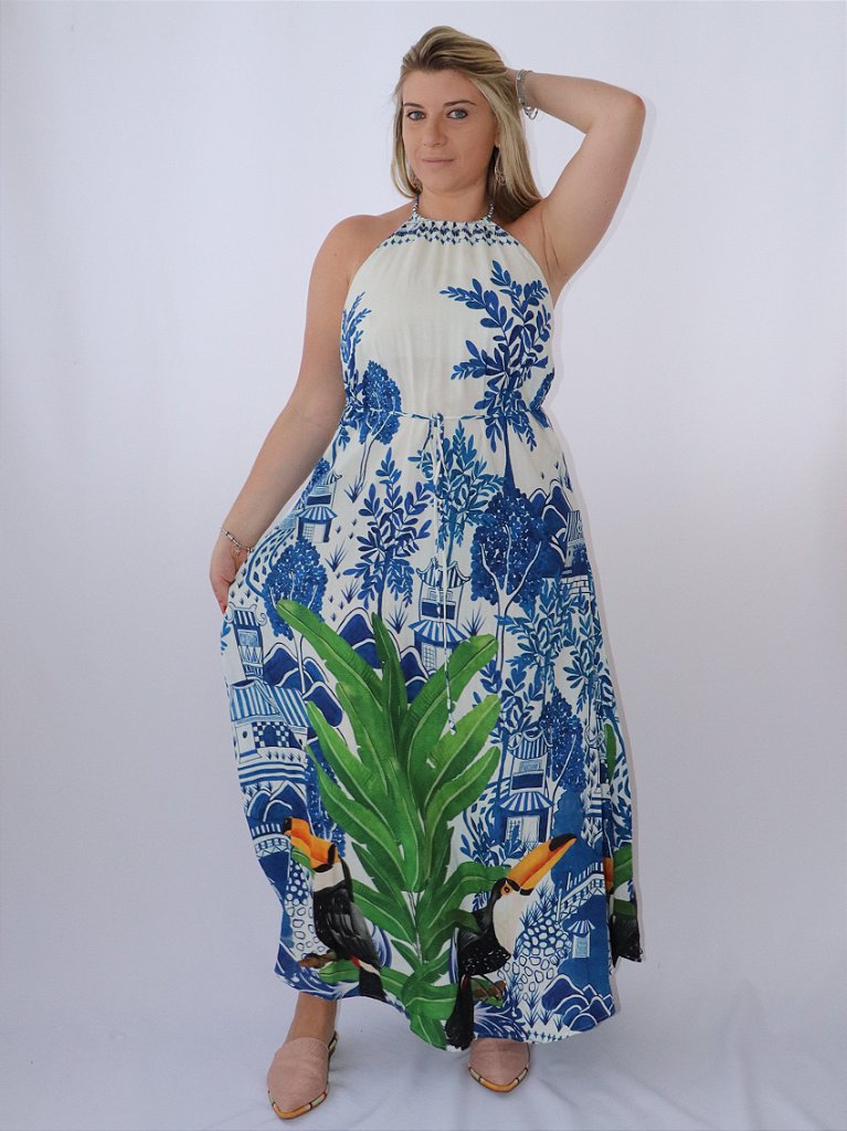 vestido farm azulejo