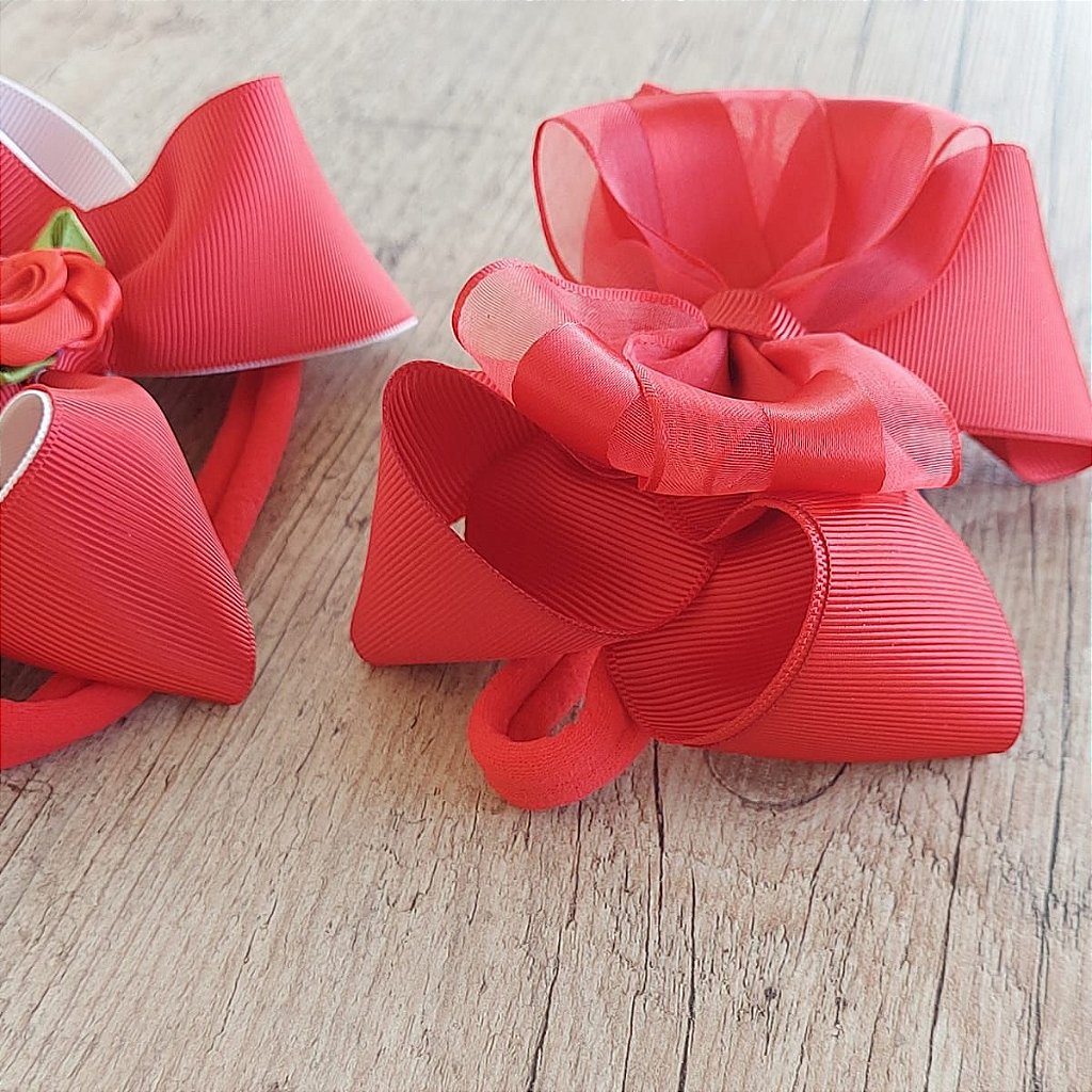 Kit com 2 Laços de cabelo Vermelho Slim Aplique Flor - Mundo Nina Kids - A Sua Loja de Roupa de Bebê Online Kit com 2 Laços de cabelo Vermelho Slim Aplique Flor - Mundo Nina Kids - A Sua Loja de Roupa de Bebê Online