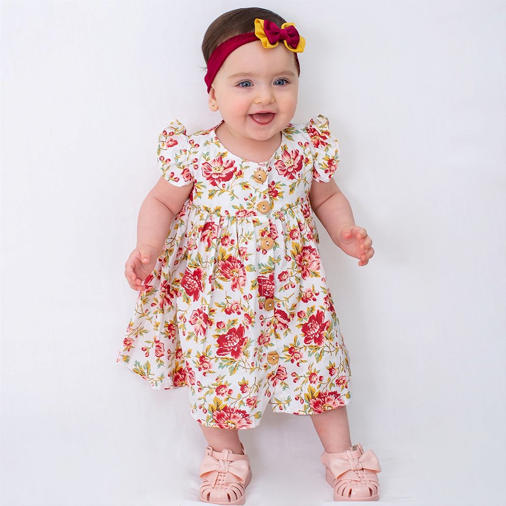 Vestido Babado Para Bebê Reborn Veste De 45 A 58 Cm