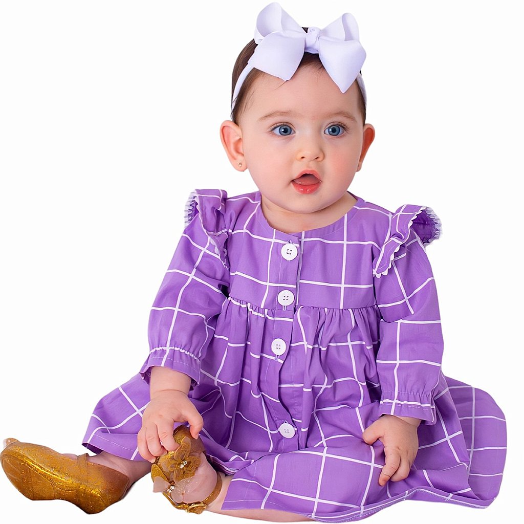 Vestido de Bebê Lilás Manga Longa com Tiara 100% Algodão - Paola - Mundo  Nina Kids - A Sua Loja de Roupa de Bebê e Kids feminino