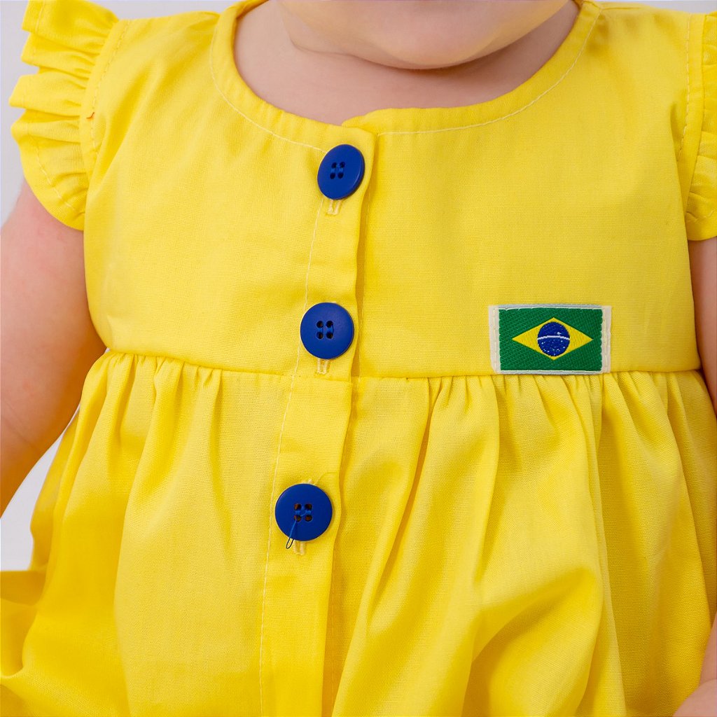 Roupa Copa Brasil Bebê Menina com Tiara - SACOLA DO BEBÊ, para meninas bebê  