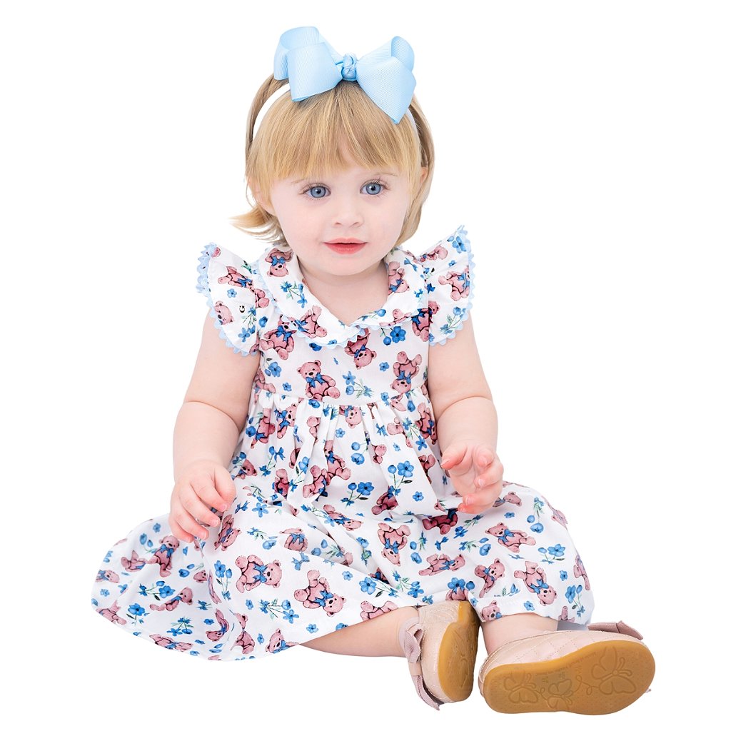 Vestido de Bebê Roupa Menina Infantil Com Tiara 100% Algodão - Mundo Nina -  Gabriela - Mundo Nina Kids - A Sua Loja de Roupa de Bebê Online