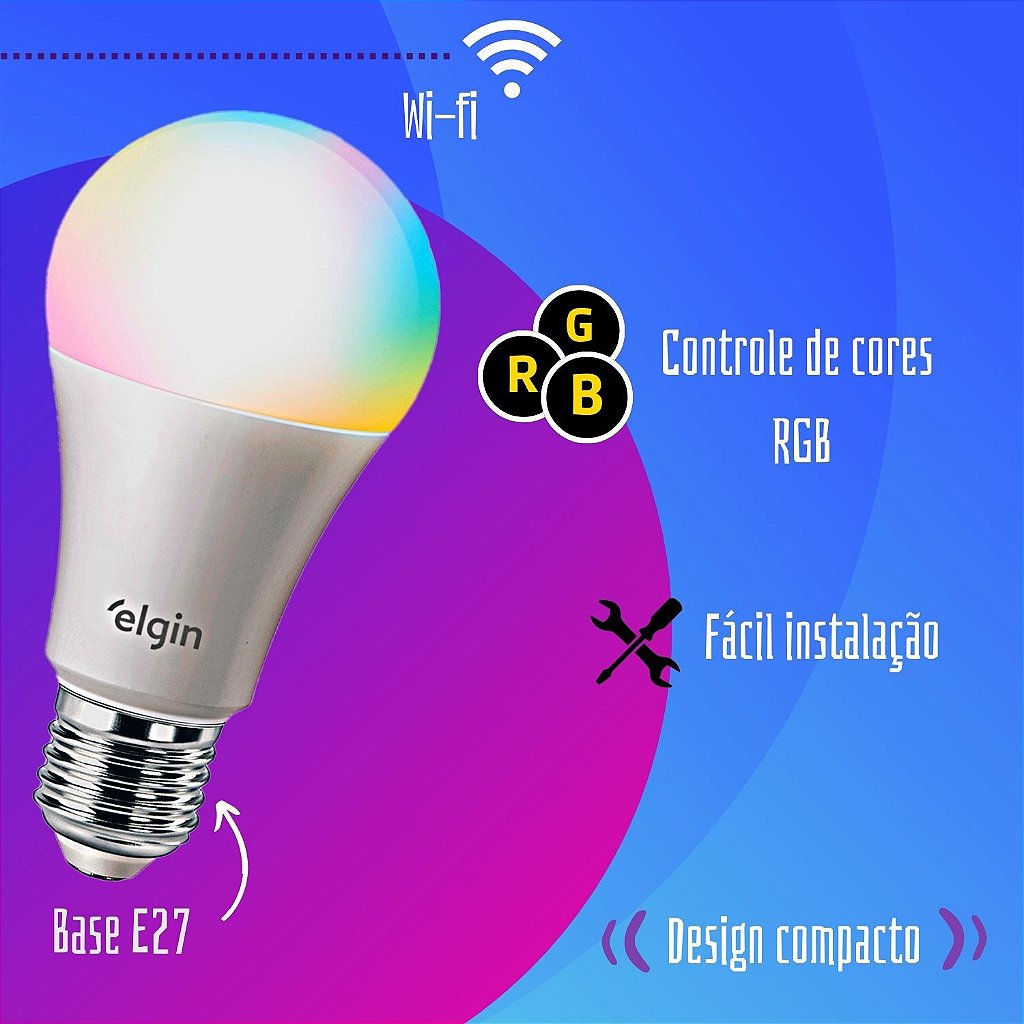 Lâmpada Inteligente Smart Color Elgin Em Até 11x Sem Juros - Armazzem Shop  - Tem no Armazem, Vem!