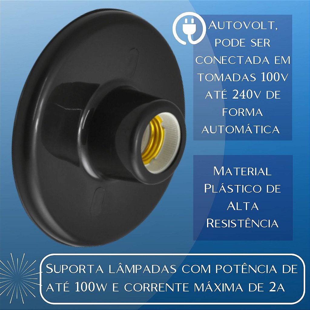 Plafon de Sobrepor Para Lâmpadas E27 Autovolt - Armazzem Shop - Tem no  Armazem, Vem!