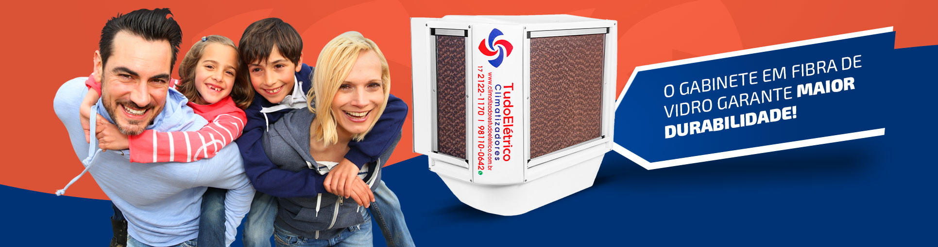 Gabinete de fibra para mais durabilidade em seu climatizador.