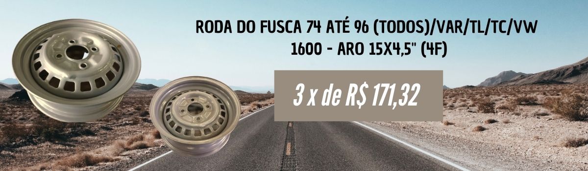 RODA DO FUSCA 74 ATÉ 96(TODOS)/VAR/TL/TC/VW 1600 - ARO 15X4,5" (4F)