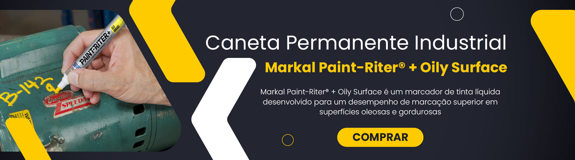 Caneta Permanente Industrial Markal Paint-Riter® + Oily Surface