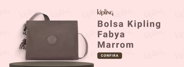 Banner bolsa kipling fabya marrom vitrine-lancamento