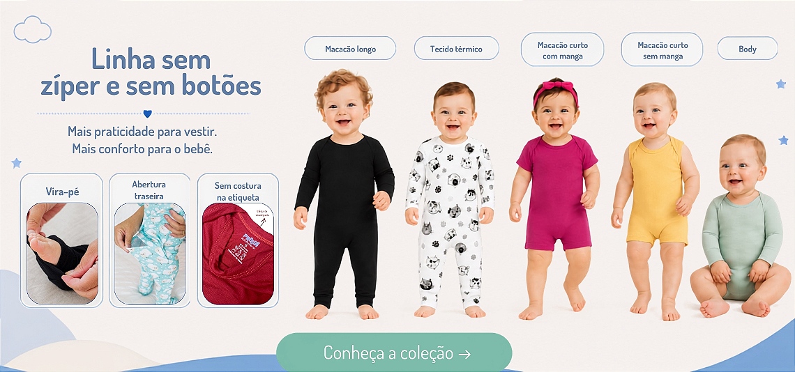 sem ziper sem botões