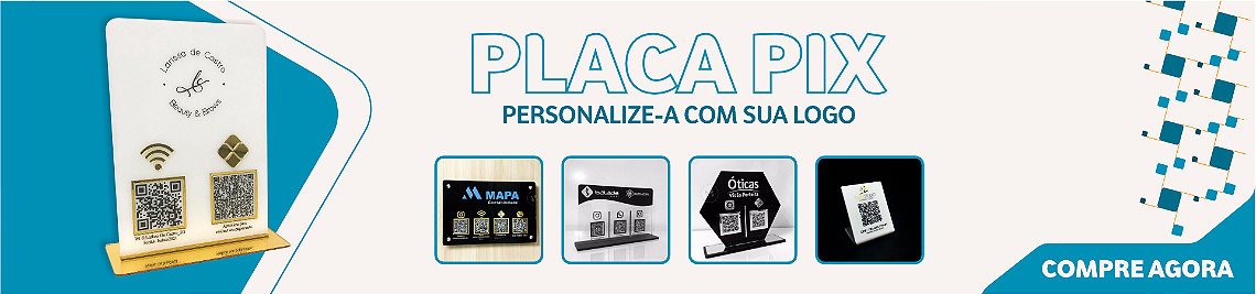 PLACA PIX PERSONALIZADA COM LOGO