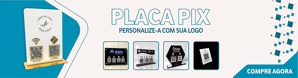 PLACA PIX PERSONALIZADA COM LOGO