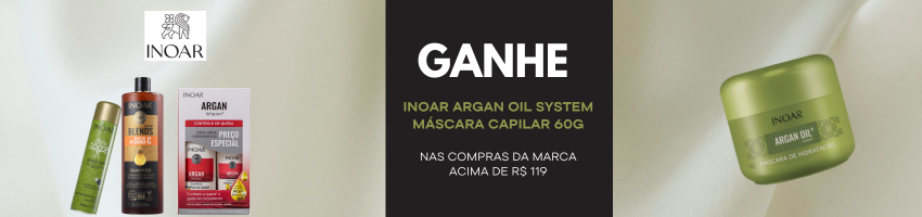 Ganhe Inoar Argan Oil System Máscara Capilar 60g