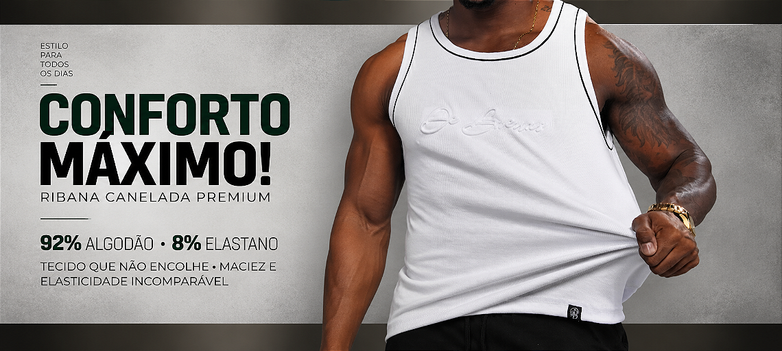 Banner Categoria Interno Kit 2 Regatas Americanas Ribana Canelada PC 36