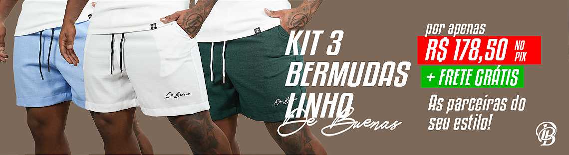 Categoria Kit 3 Bermudas Linho interno PC 38