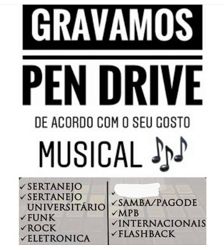 PENDRIVE GRAVADO COM MÚSICAS