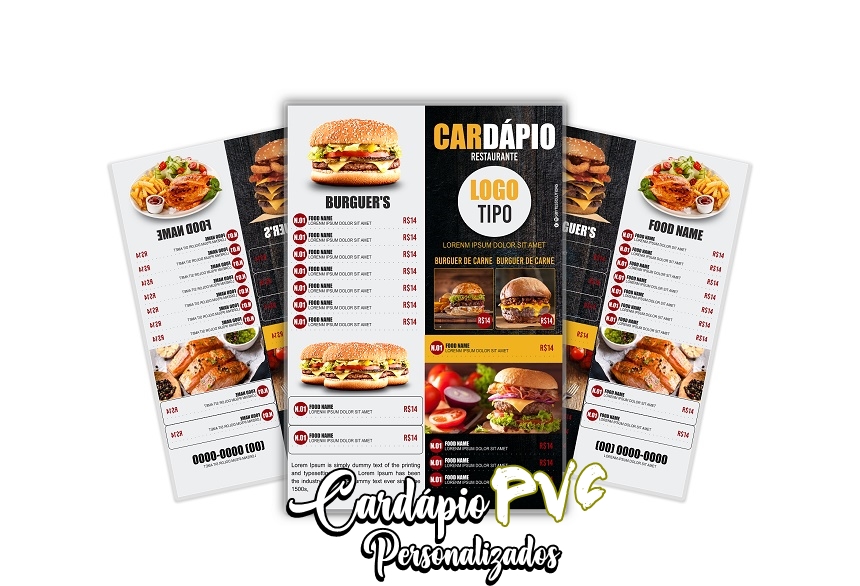 Cardápio Personalizados em Pvc