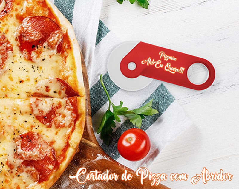 Cortador de Pizza com Abridor Personalizado