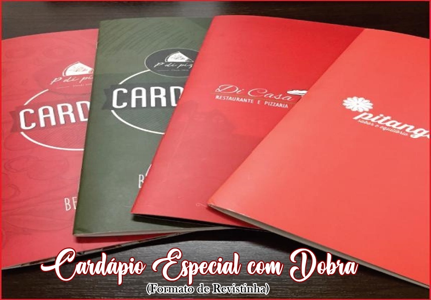 Cardápio com 4/8/12 Páginas com Dobra Couchê