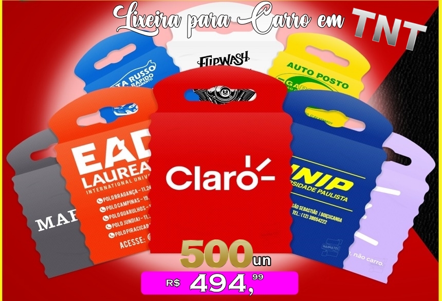 Lixeira para carro em TNT