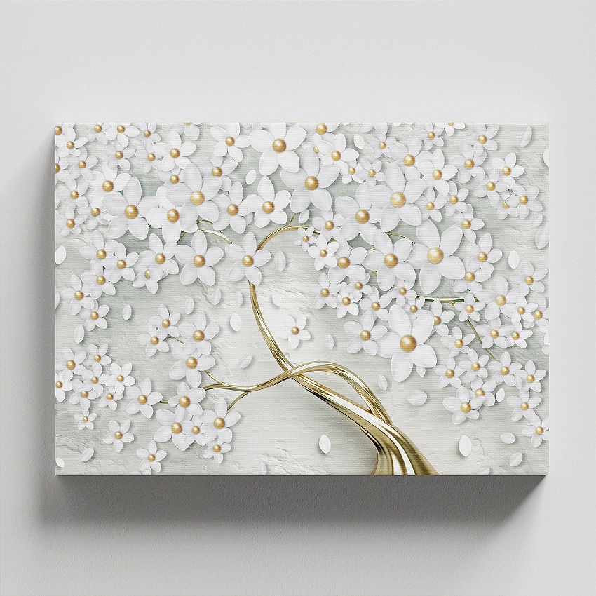 arvore branca e dourada