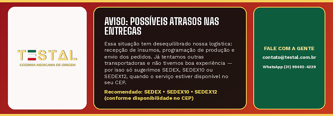 Testal - Aviso Importante