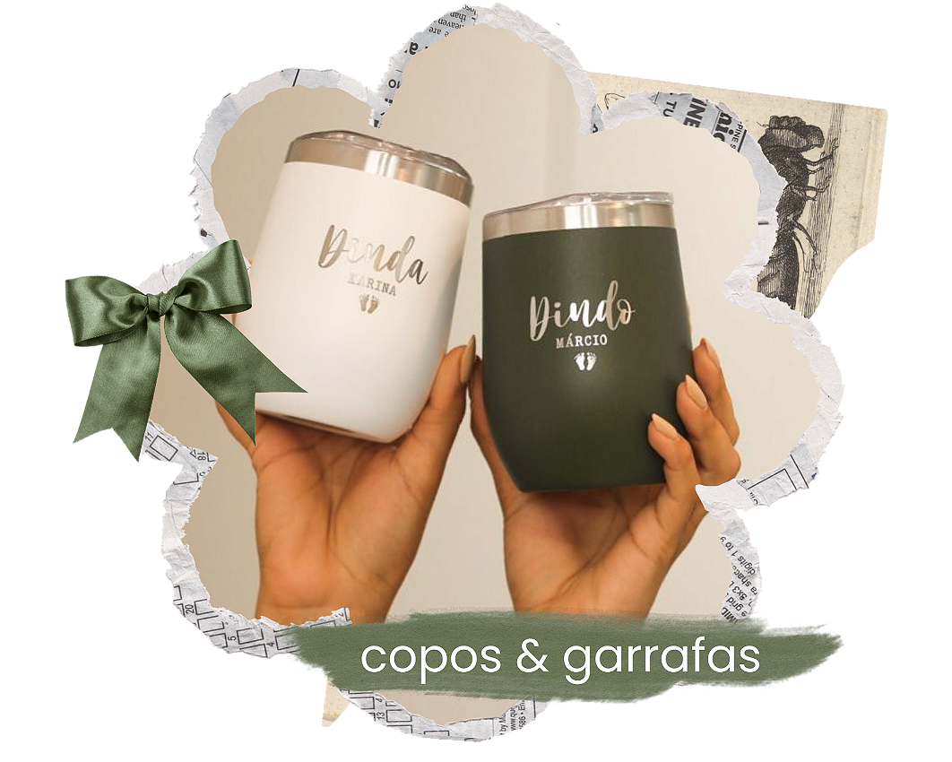 Copos e garrafas vitrine-mini