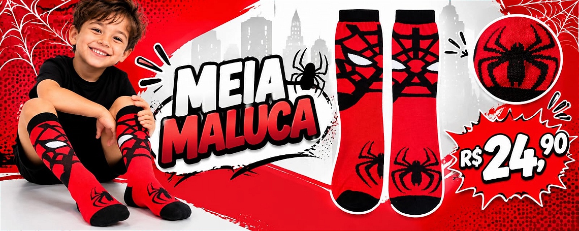 meia homem aranha