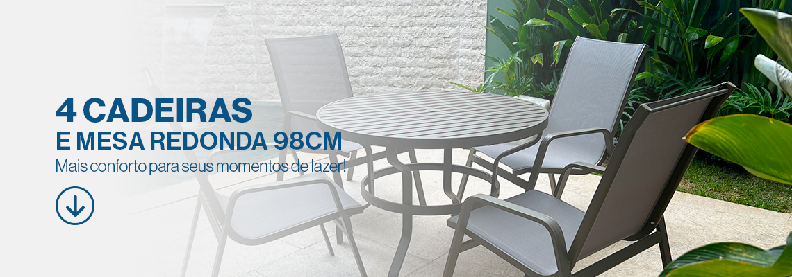 4 Cadeiras e Mesa redonda 98cm