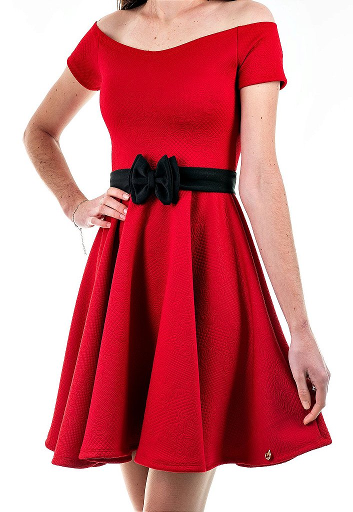 vestido vermelho godê