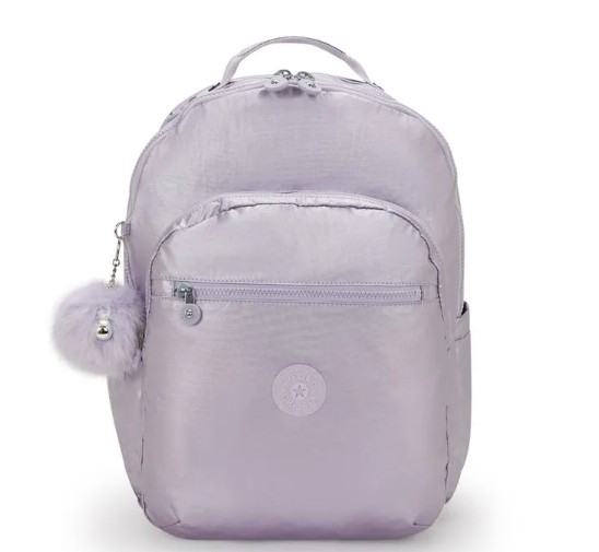 MOCHILA KIPLING SEOUL XL LILA METALLIC - Atrevida Shoes