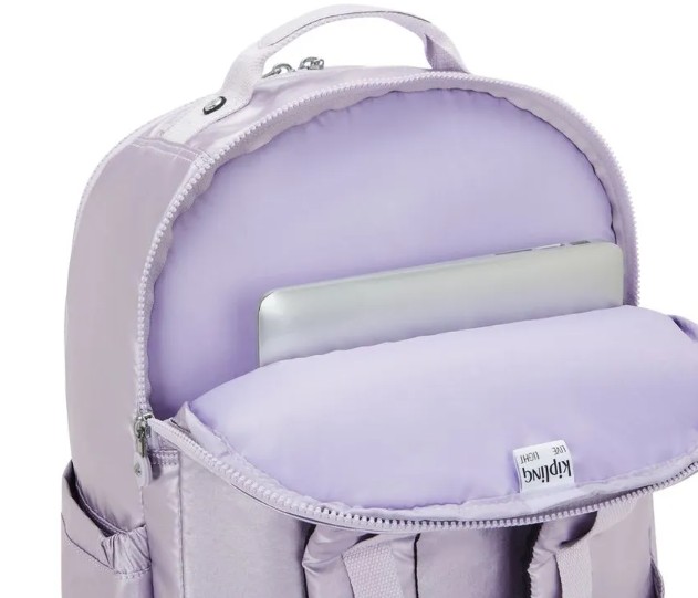 MOCHILA KIPLING SEOUL XL LILA METALLIC - Atrevida Shoes