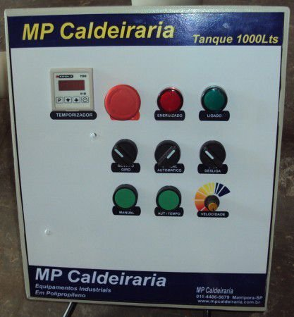 Painel de comando para tanque de mistura