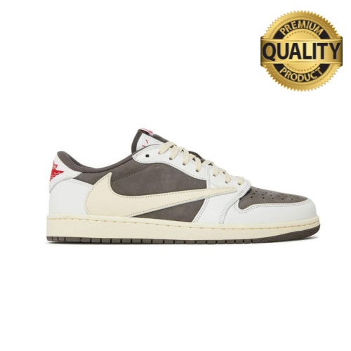 TÊNIS TRAVIS SCOTT x AIR JORDAN 1 LOW BLACK PHANTOM - MARFIM