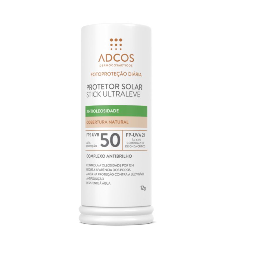 Adcos Protetor Solar Stick Ultra Leve FPS50 Cor Beige - Body e Beauty
