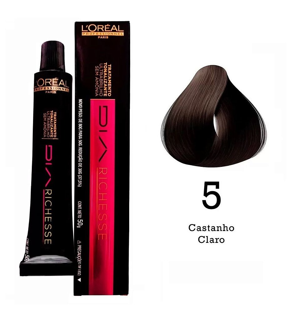 L`Oréal - Coloração DIARICHESSE 5 Castanho Claro sem amoníaco 50 ml