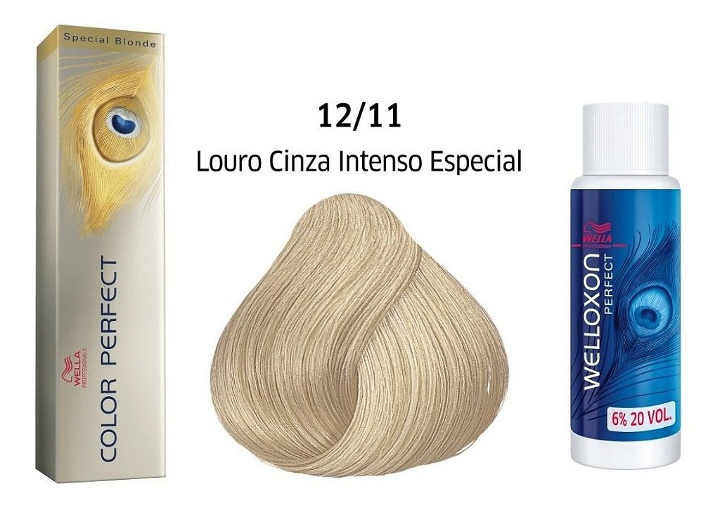 Wella Color Perfect Tinta 12/11 Louro Cinza Intenso Especial + Welloxon  20vol - Body e Beauty