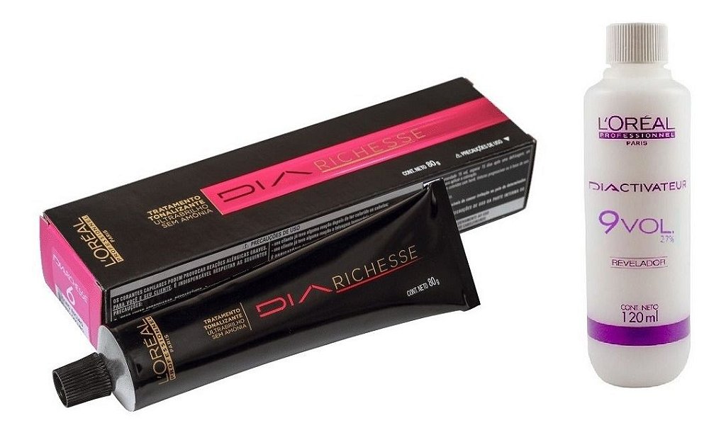 L'Oréal Professionnel Kit Dia Richesse Tonalizante 6.0 Louro Escuro  Profundo 50g + Rev.15v