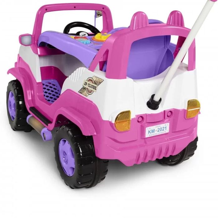 Carrinho de Passeio Infantil Estilo Jeep DIIPI com Pedal Rosa - Calesita -  Isas Brinquedos e Bikes