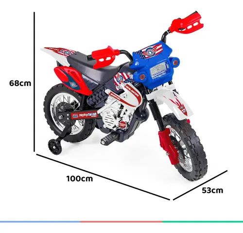 Triciclo Moto Elétrica Infantil Masculina XT3 Cross 2 Marchas Azul -  Bandeirante - Isas Brinquedos e Bikes