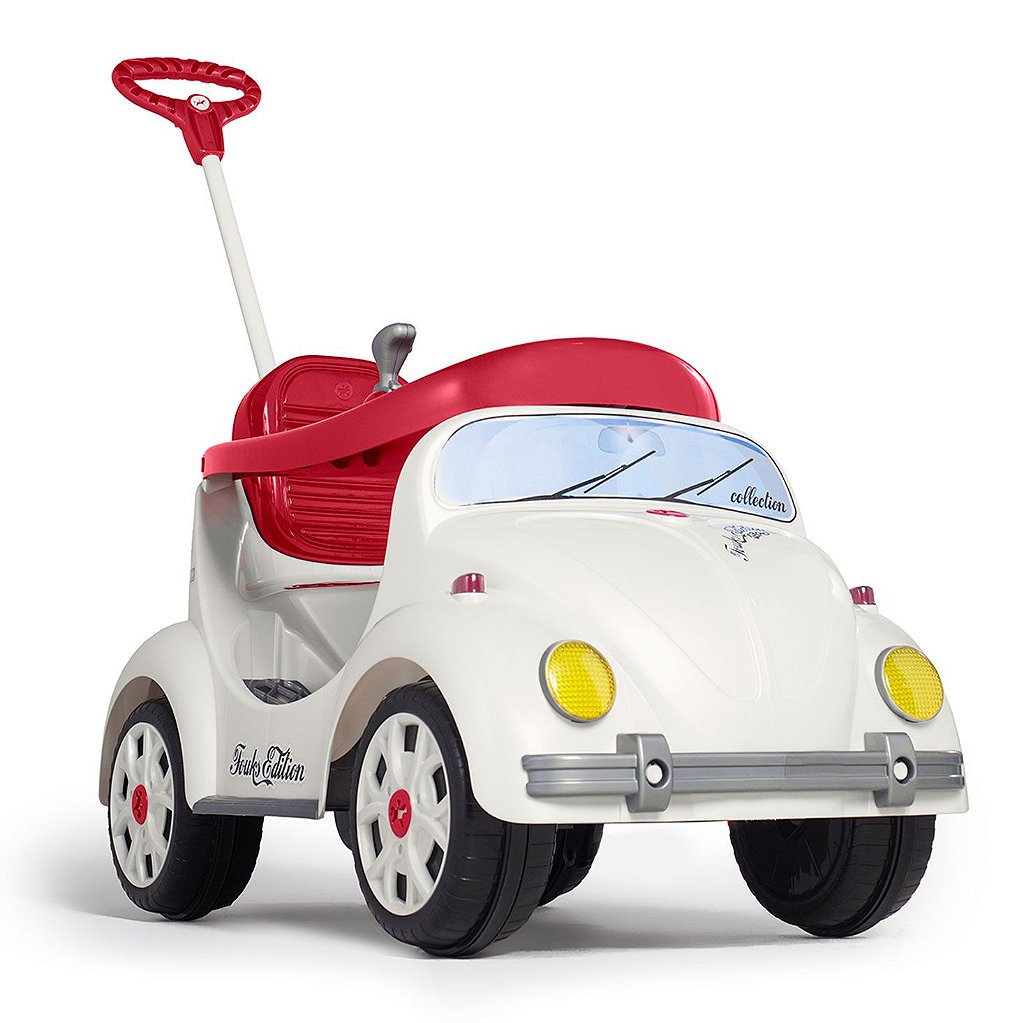 Motoca Infantil C/ Som Haste Passeio Pedal Fusca Fouks Azul