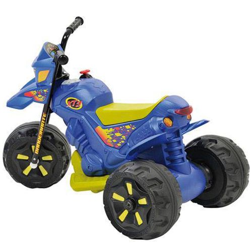 Triciclo Moto Elétrica Infantil Masculina XT3 Cross 2 Marchas Azul