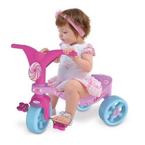 Motinho Triciclo infantil rosa motoca desenho unicórnio - Xalingo